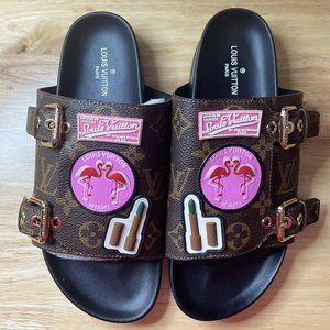 Louis Vuitton Monogram World Tour Slide Flat Mule